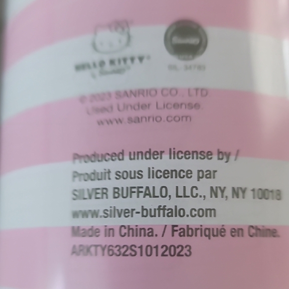 Sanrio Hello Kitty Pink Striped Bottle and Small Kitty Tote Bag - Picture 6 of 9